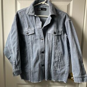 ZARA Powdery Blue Corduroy Shacket